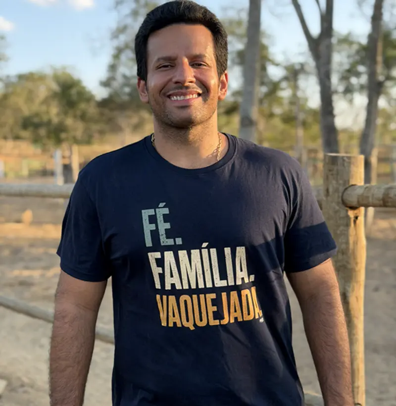 Camisa Algodão - Fé. Família. Vaquejada.