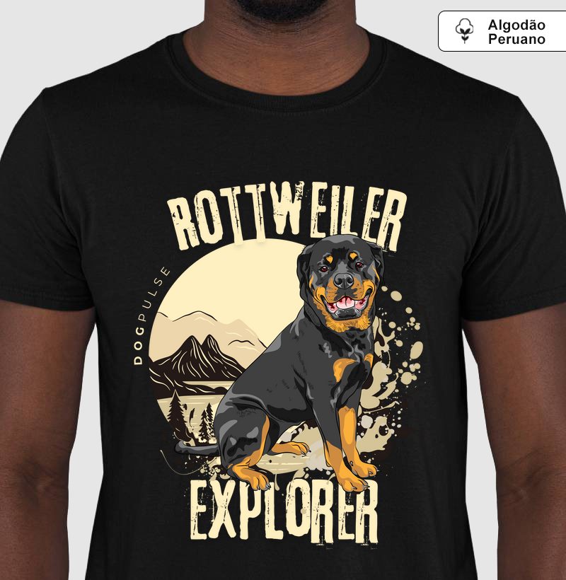 Camiseta Algodão Peruano Dog Pulse Rottweiler Explorer – Fearless Companion