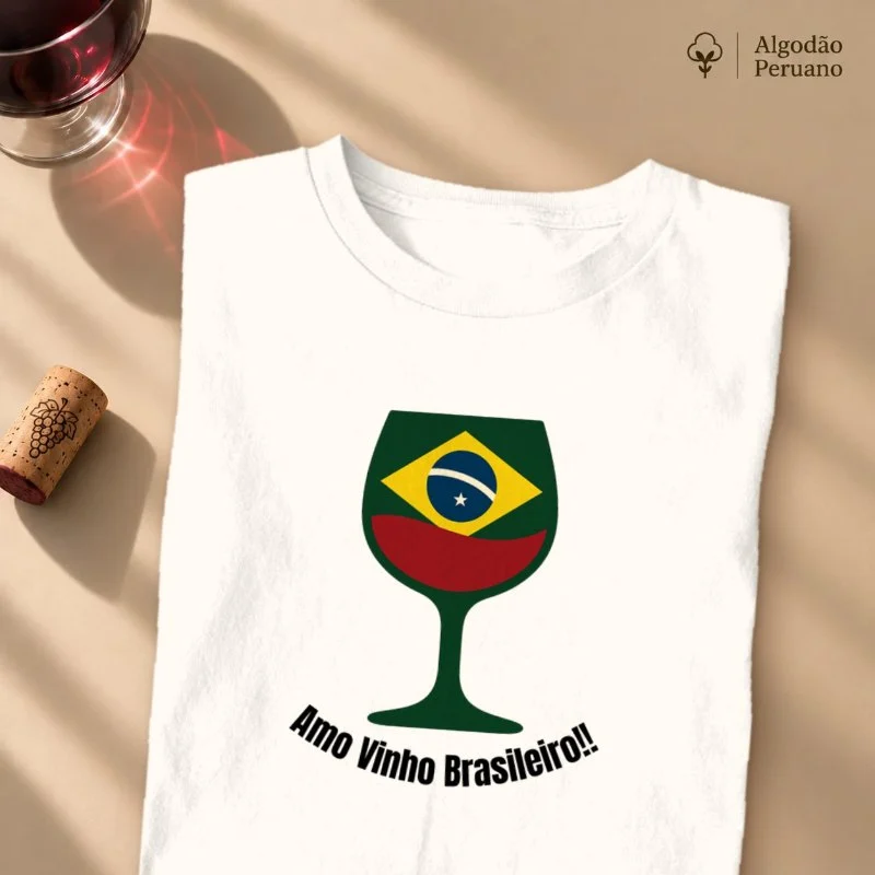 Camiseta Brasil na Taça - Camiseta Algodão Peruano