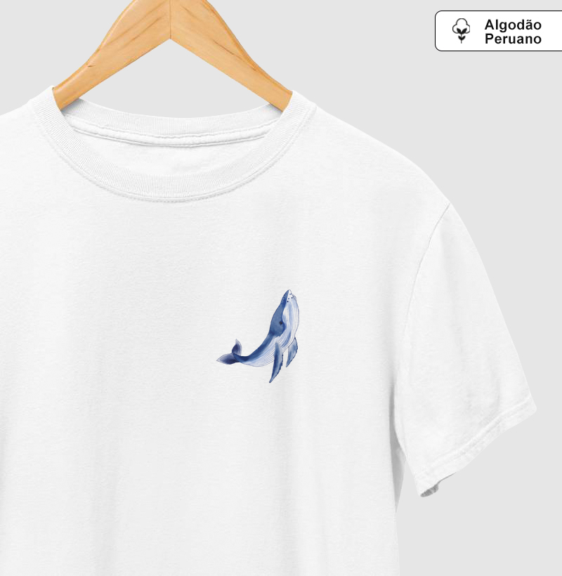  Oceano Creative - Baleia Camiseta Algodão Peruano