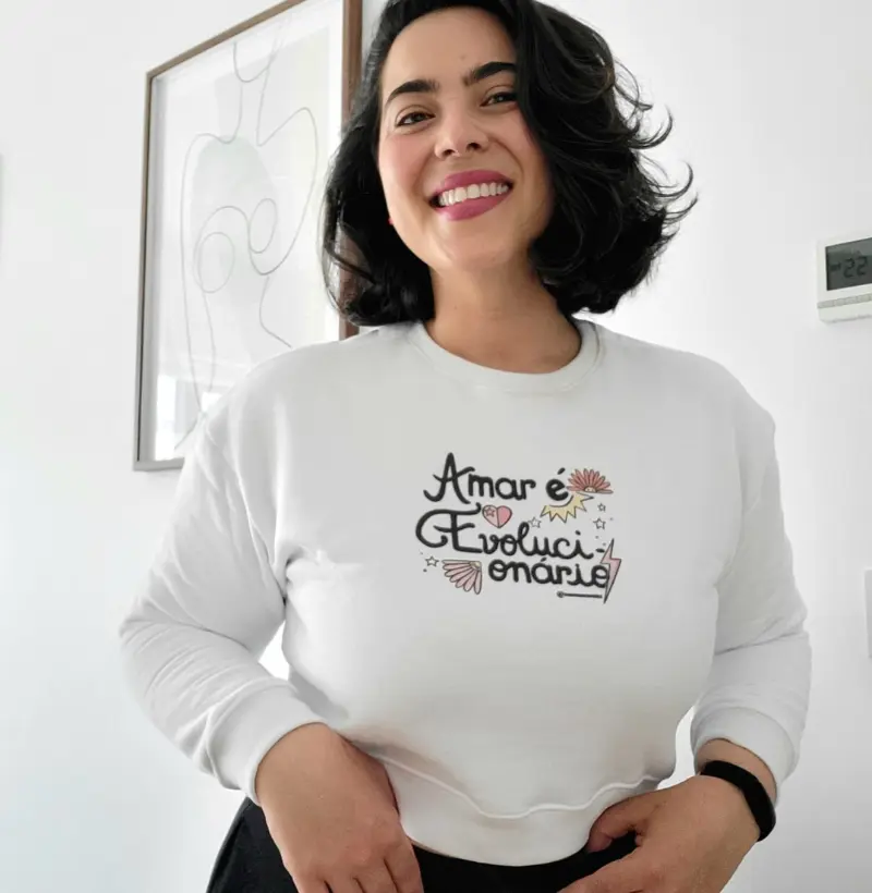 Amar é Evolucionário Moletom Cropped