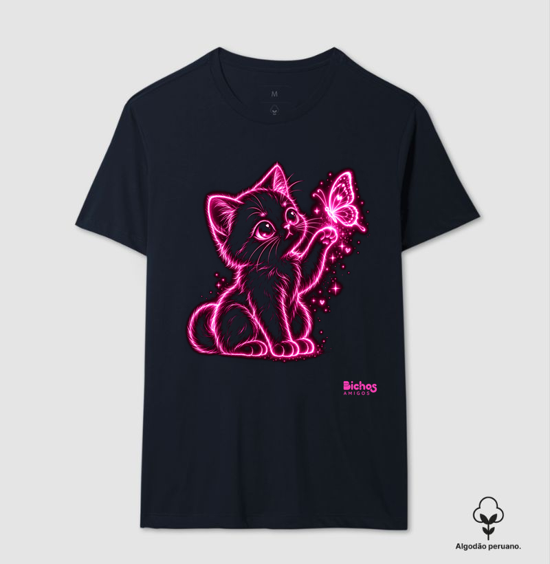 Gata e Borboleta Neon