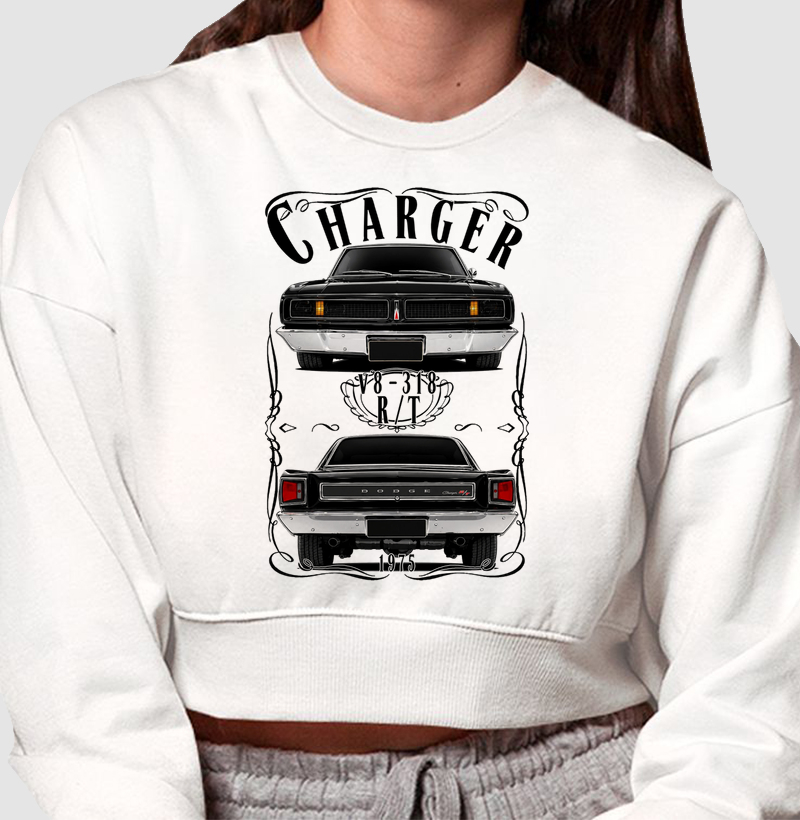 Moletom cropped feminino Charger R/T vintage