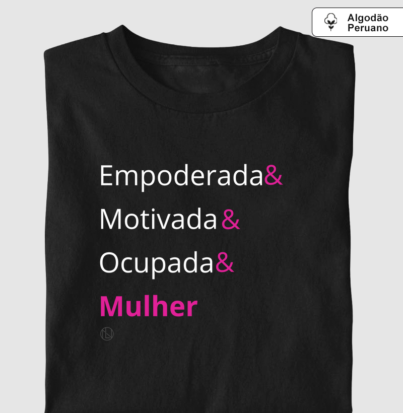 Camiseta algodão peruano Outubro Rosa padrão &