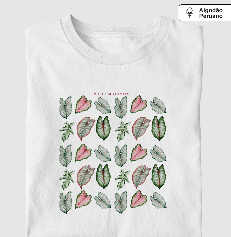 T-shirt Pattern Folhas -  Algodão Peruano 
