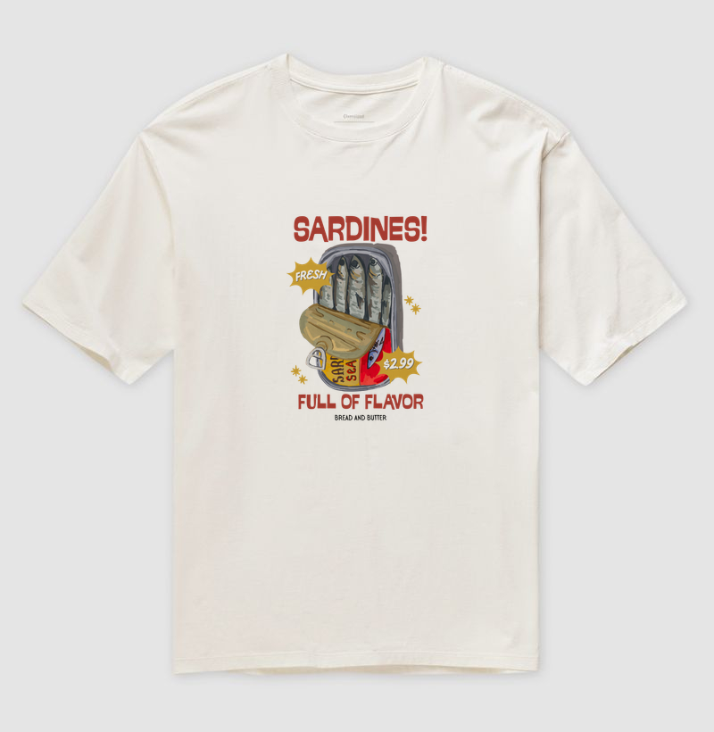 Camiseta Oversized Sardines Flavor