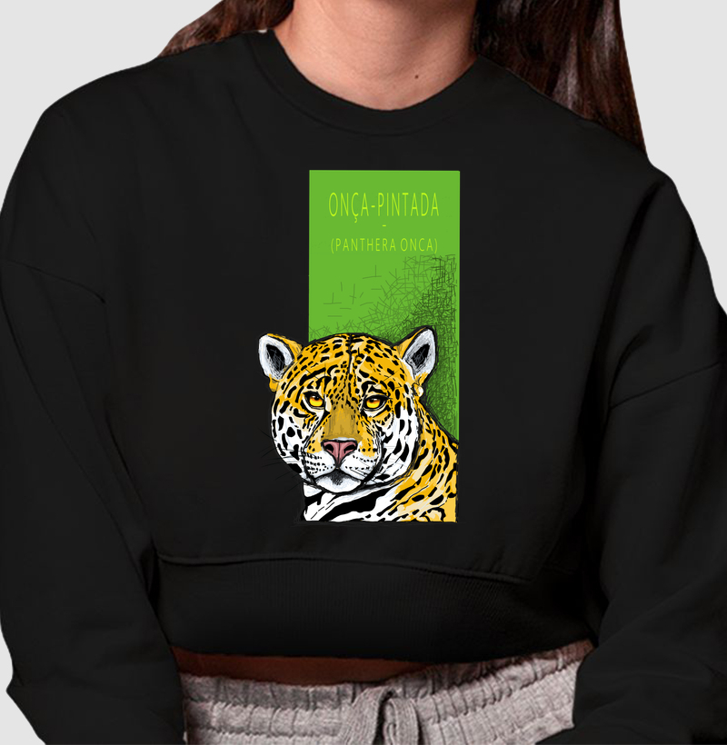 Cropped Moletom Onça-Pintada - Cropped Moletom