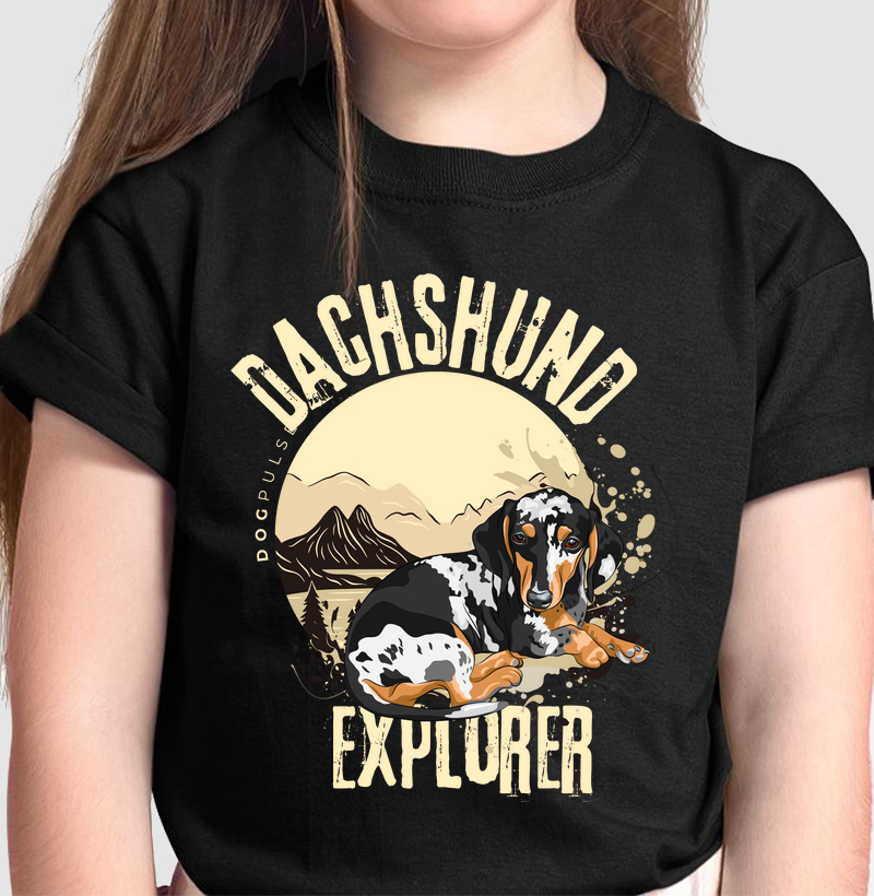 Camiseta Infantil Dog Pulse Dachshund Explorer – Bold Tracker