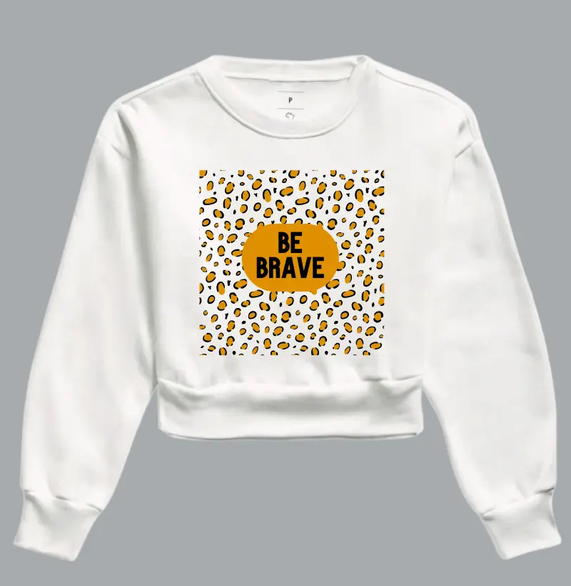 Moletom Cropped Be Brave Onça