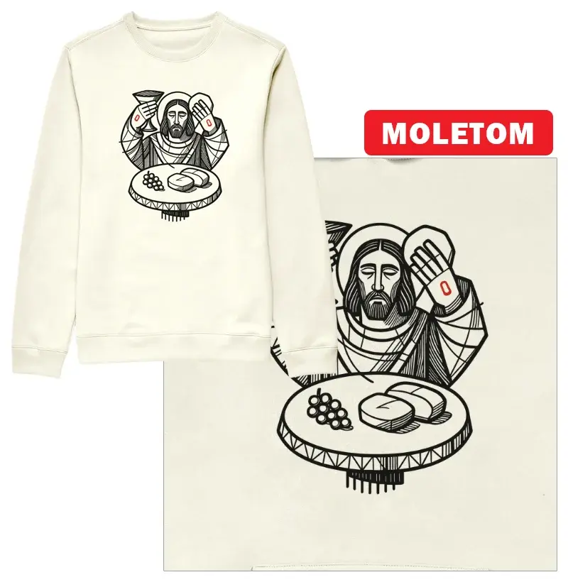 Jesus Cristo e a Eucaristia - Moletom Sem Capuz