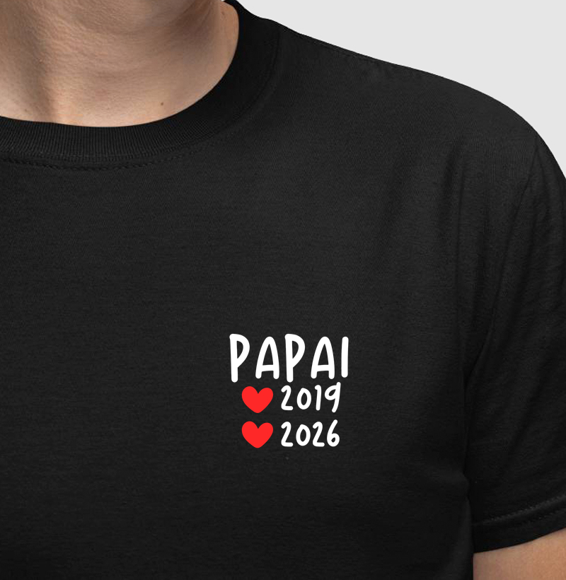 Papai 2019 e 2026 - corações vermelhos - minimalista