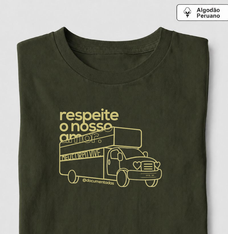 Respeite o Nosso Amor – Amor Entre Mulheres - Documentadas - Camiseta Algodão Peruano