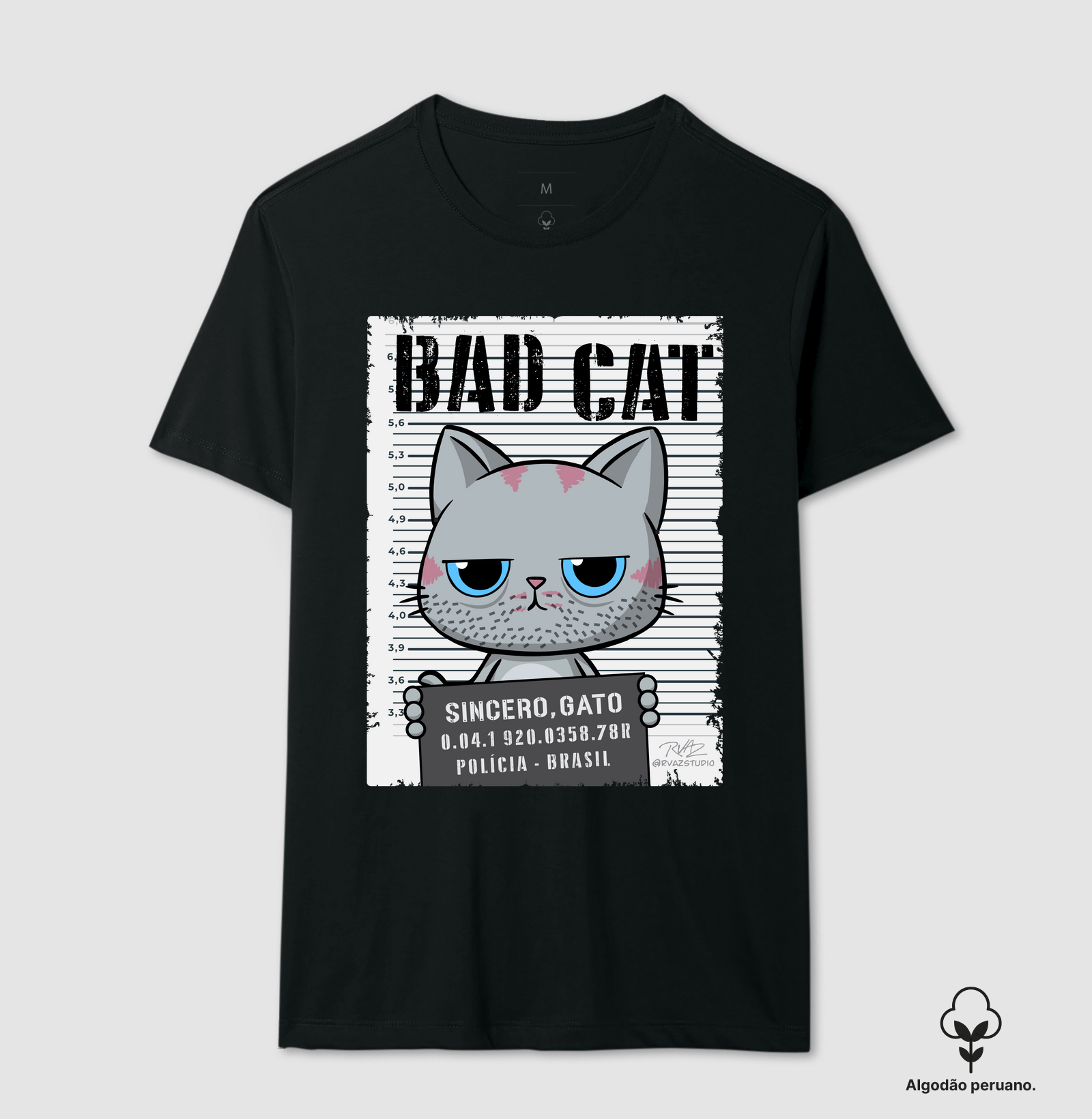 Camiseta Bad Cat - Camiseta Algodão Peruano