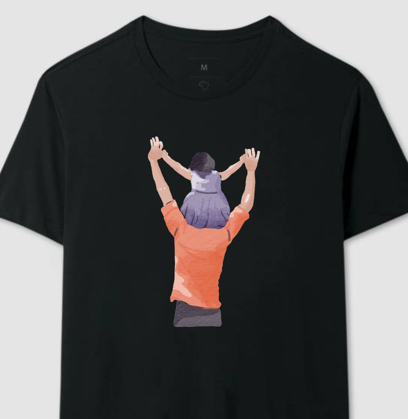 Pai com a Filha nos Ombros