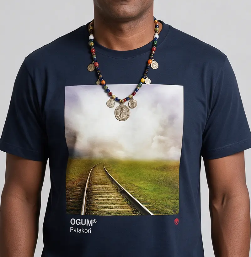 Camiseta Umbanda Orixá Ogum - Estrada de ferro