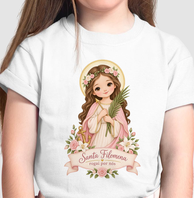 Santa Filomena Rogai por nós - Camiseta Infantil