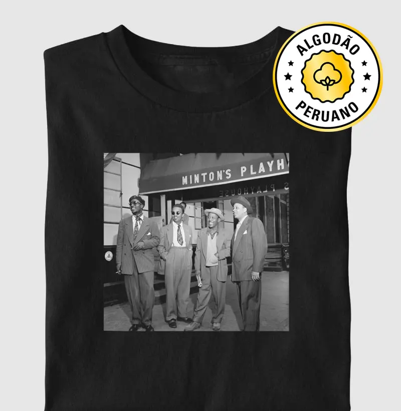 Monk & Musicians, Minton's, 1947 - Camiseta Algodão Peruano
