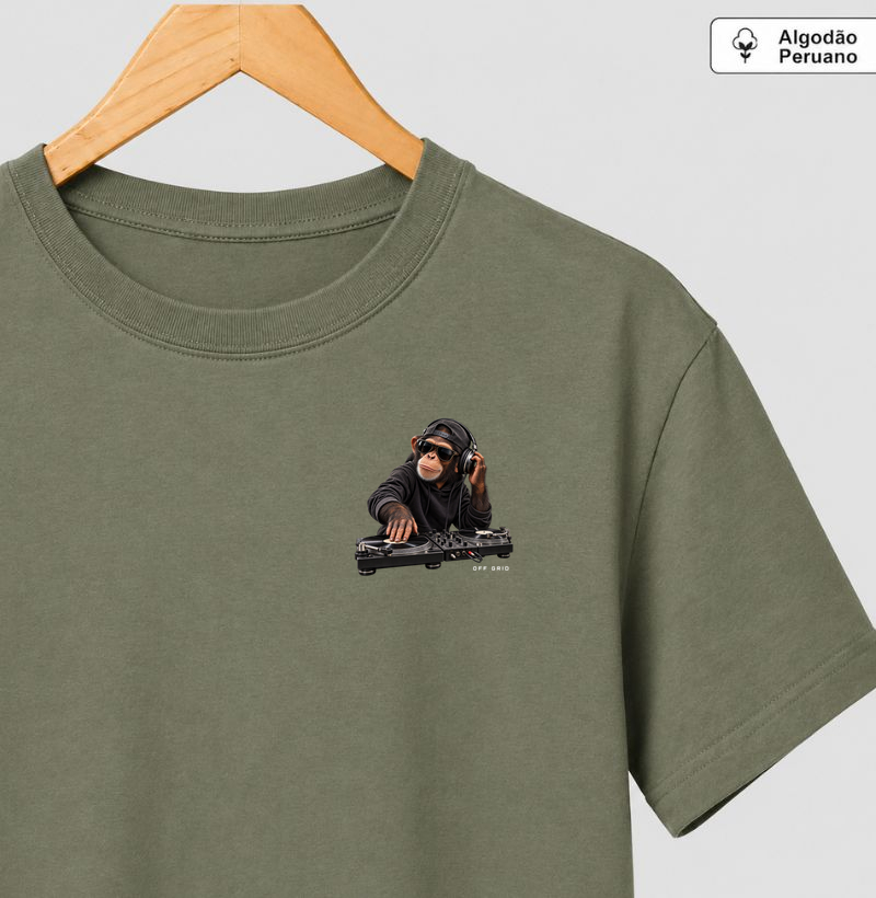 Macaco DJ - Camiseta Algodão Peruano