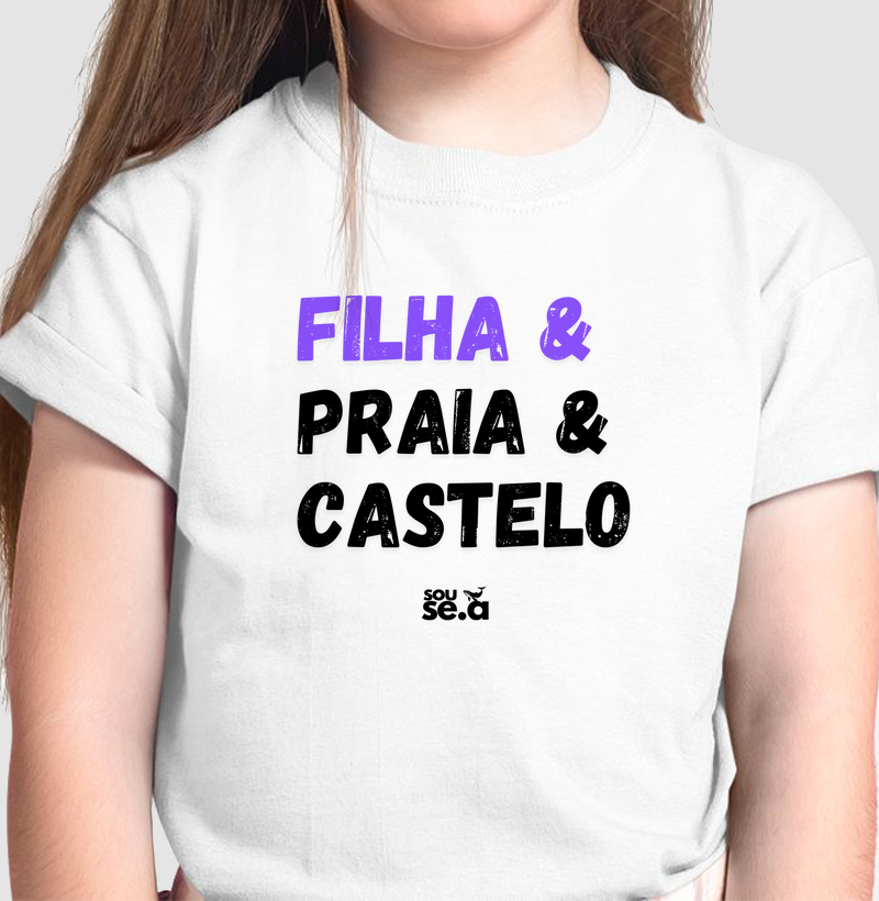 Filha praia e castelo