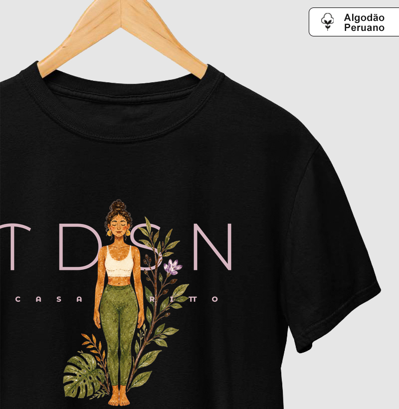 Tadasana - Yoga em Flor - Camiseta Algodão Peruano