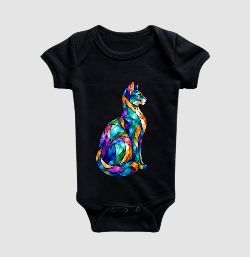 Gato em Vitral - Body Infantil
