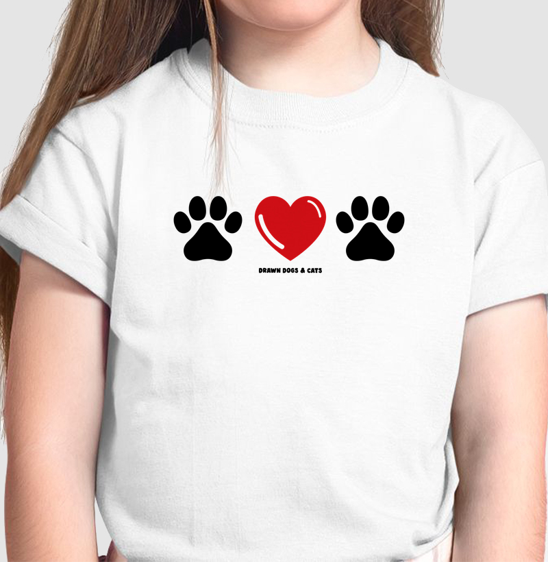 Pata, coração, pata - Camiseta Infantil