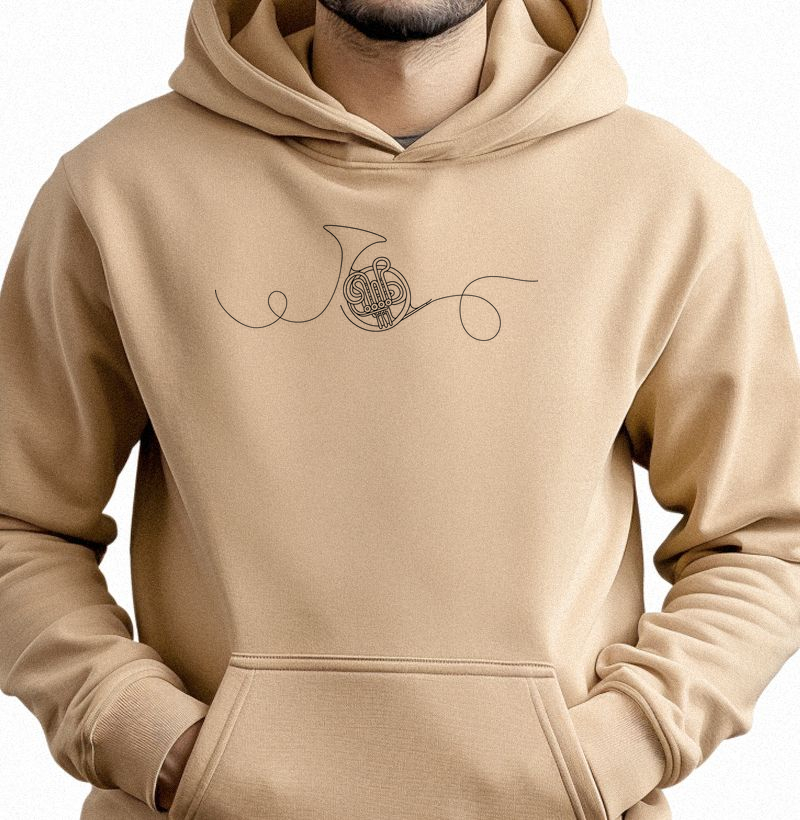 Hoodie Moleton Trompa Francesa Linha Contínua
