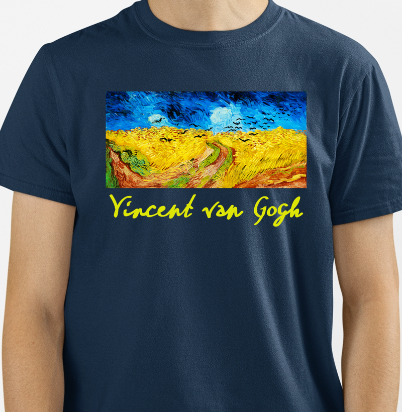 Camiseta Van Gogh Campo de Trigo com Corvos