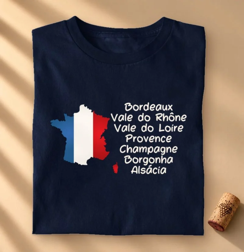 Camiseta Vinho - Regiões da França