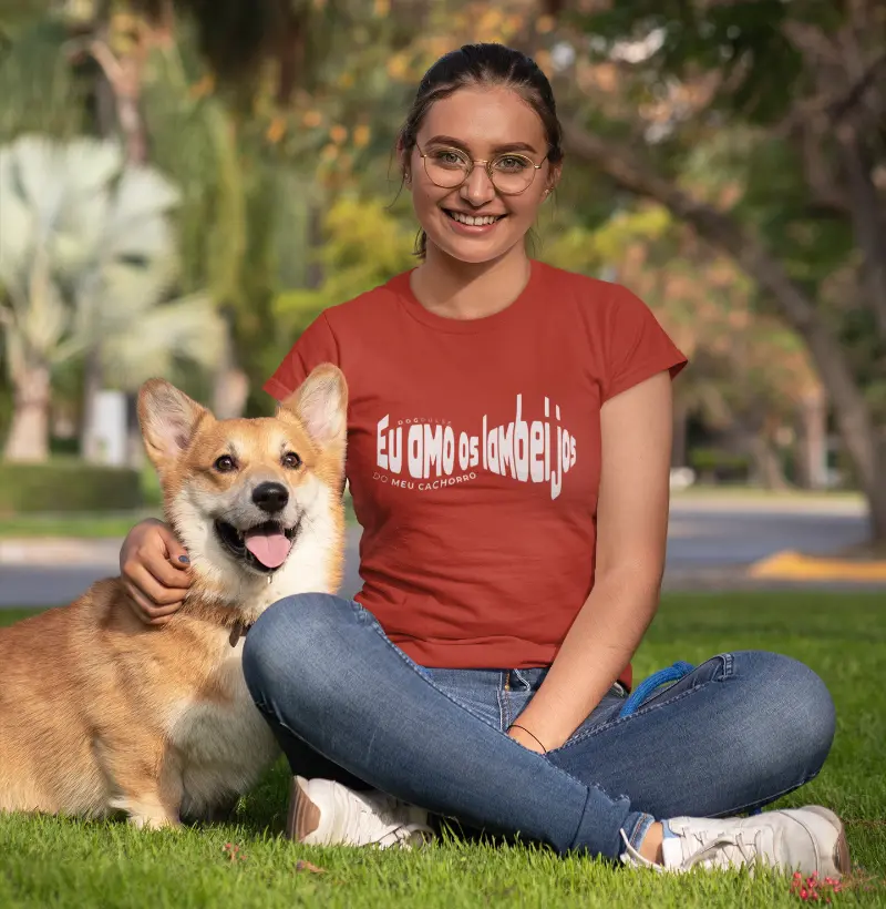Camiseta Eu Amo os Lambeijos do Meu Cachorro Dog Pulse
