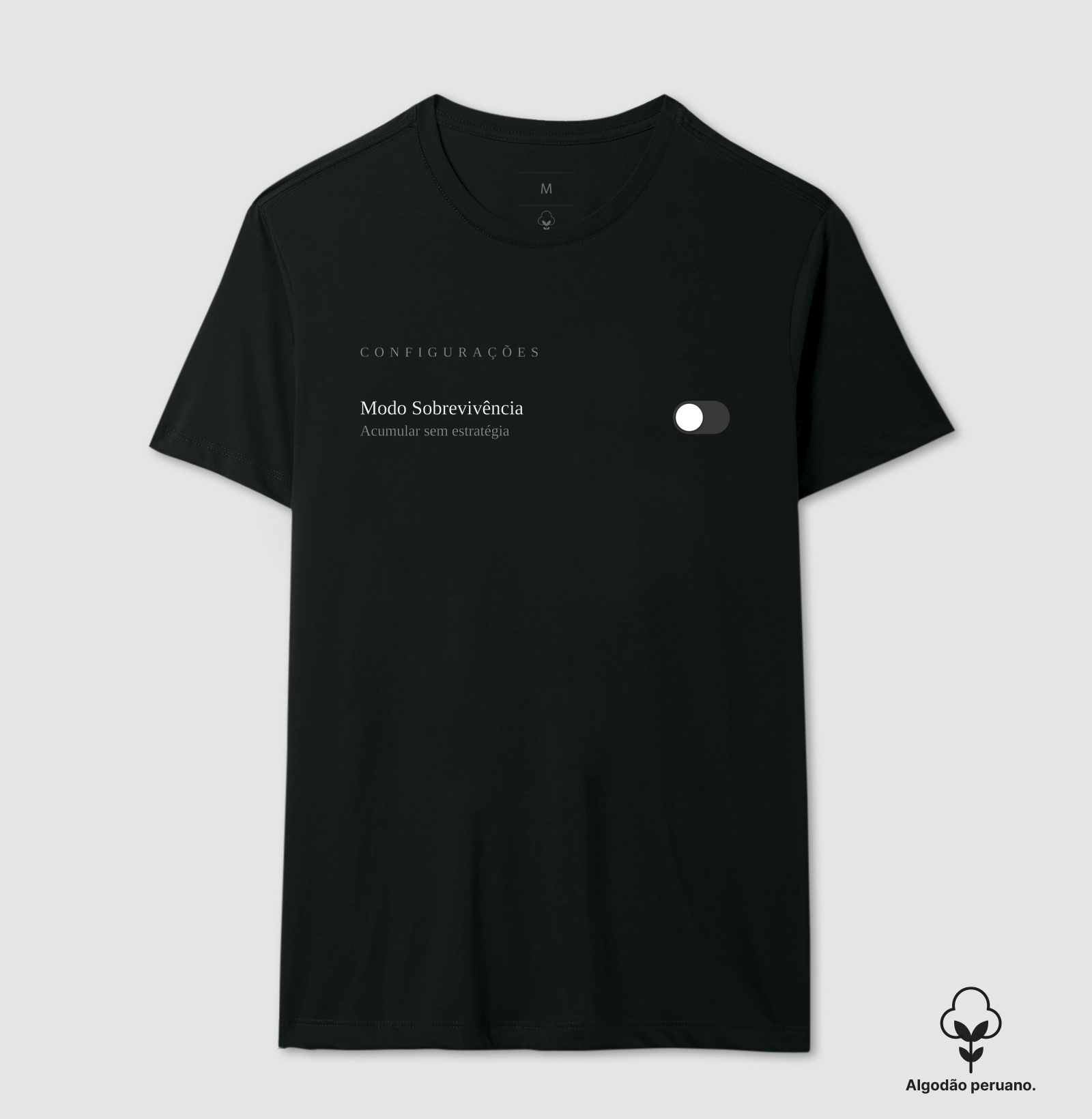 Camiseta | Configurações Modo Sobrevivência (Algodão Peruano)