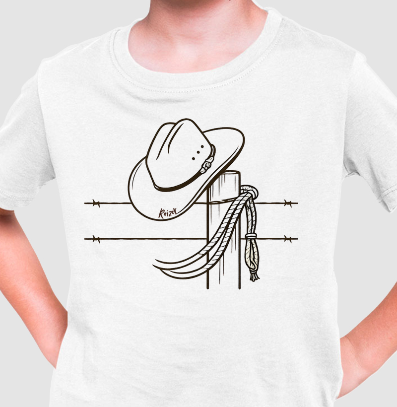 Camiseta infantil chapéu e laço