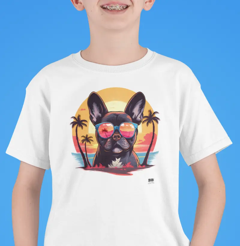 Camiseta Infantil Bulldog Frances "Good Vibes II"