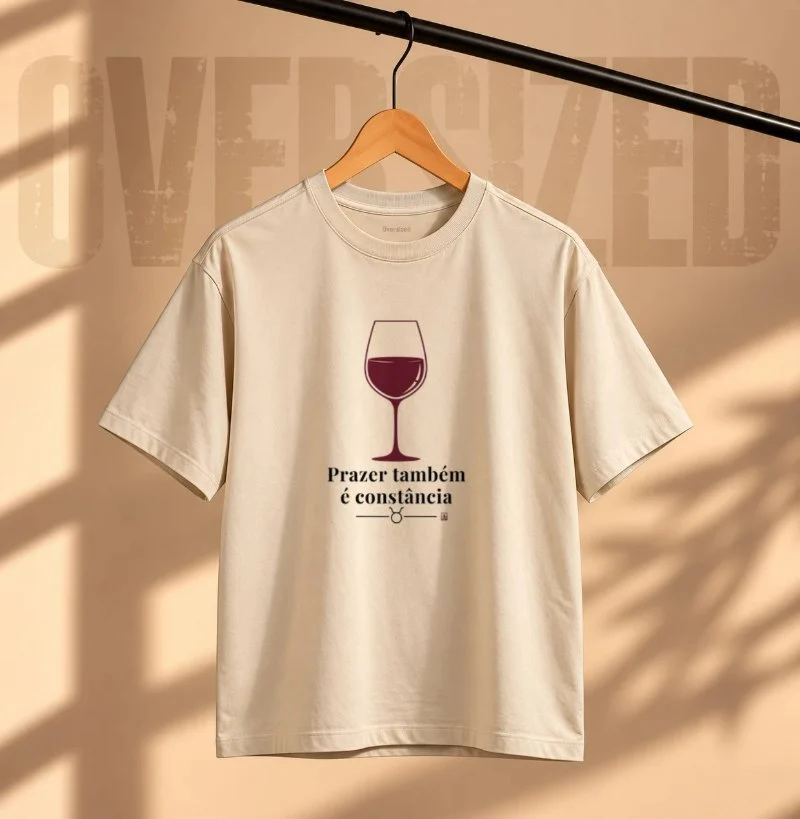 Camiseta Oversized Touro - Prazer também é Constância - Camiseta Oversized