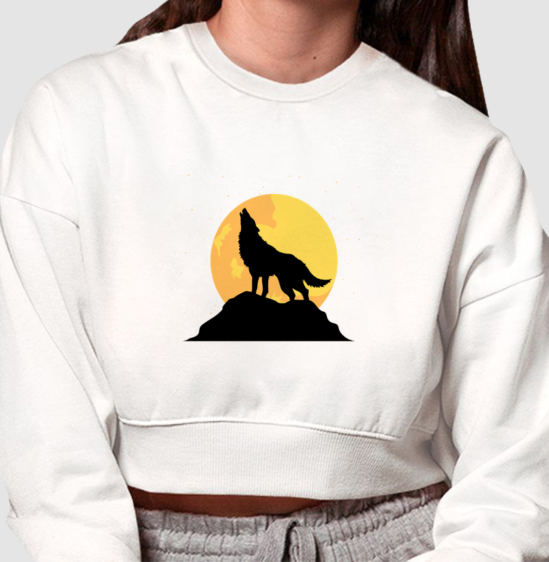 Cropped Moletom Wolf 100% Algodão