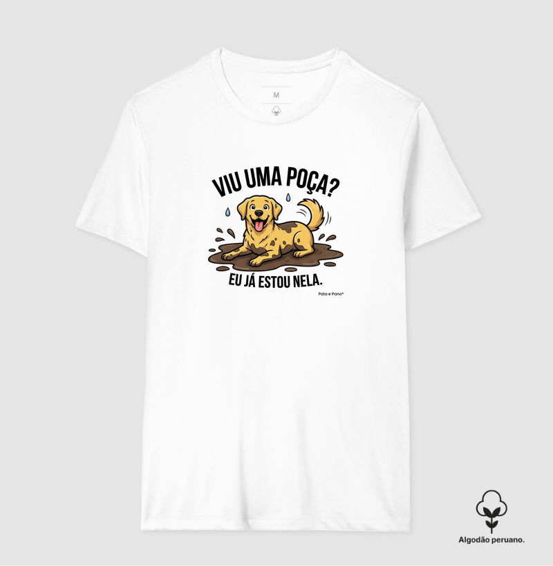 CAMISETA ALGODÃO PERUANO LABRADOR POÇA - Camiseta Algodão Peruano