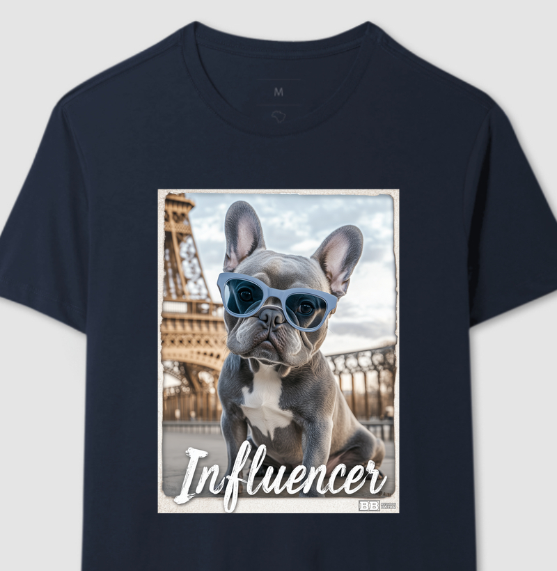 Camiseta Bulldog Frances "Influencer (Blue)"