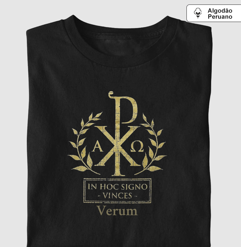 Camiseta Chi-Rho – In Hoc Signo Vinces | Camiseta Católica Tradicional