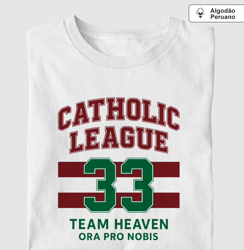Catholic League 33 - Vermelho e Verde - Algodão Peruano