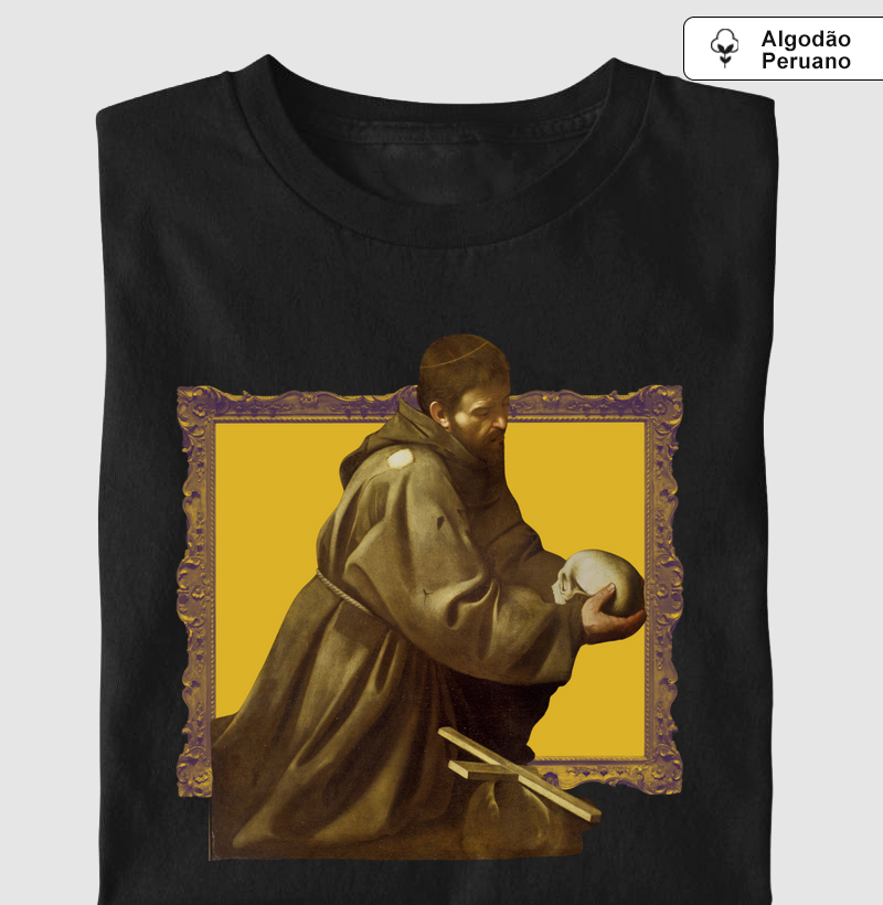 Camiseta Algodão Peruano Memento Mori: São Francisco de Assis