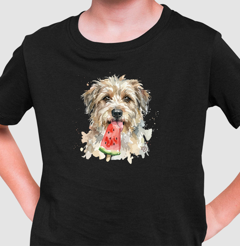 Cachorro com Picolé - Camiseta Infantil