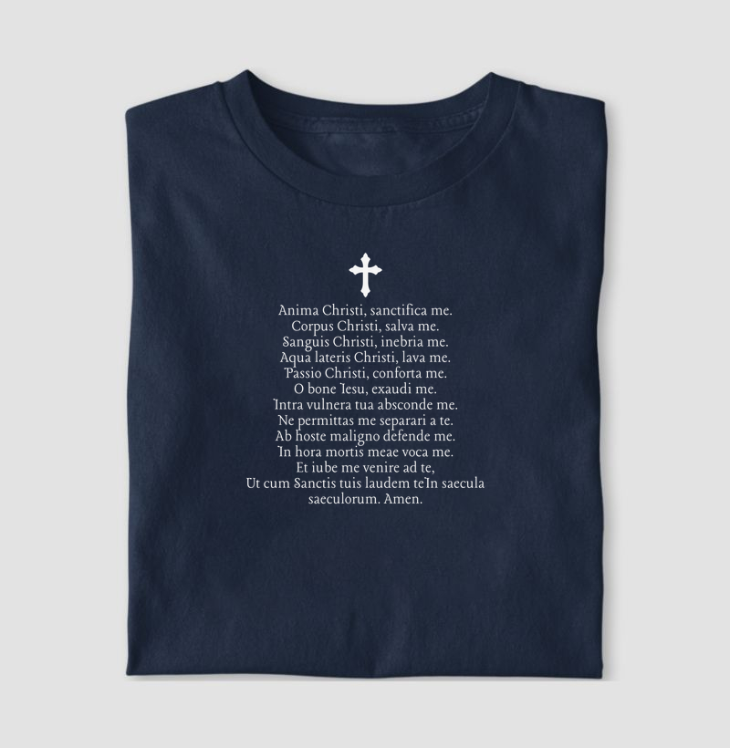 Camiseta Oração Alma de Cristo em Latim