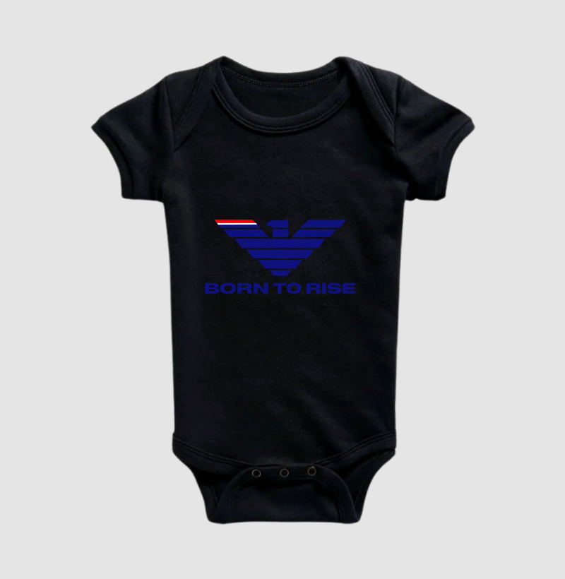 🦅 BORN TO RISE | O Poder de Quem Nasceu para Superar Mais do que uma estampa, Born to Rise é uma declaração de força, atitude e propósito. Inspirada na majestade da águia, símbolo universal de liderança, visão e liberdade, esta obra transmite a mentalidade daqueles que não aceitam limites e transformam desafios em conquistas. - Body Infantil