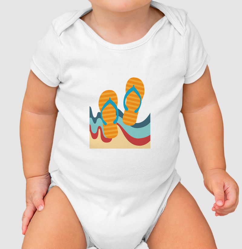 Body Infantil Sandálias na Praia