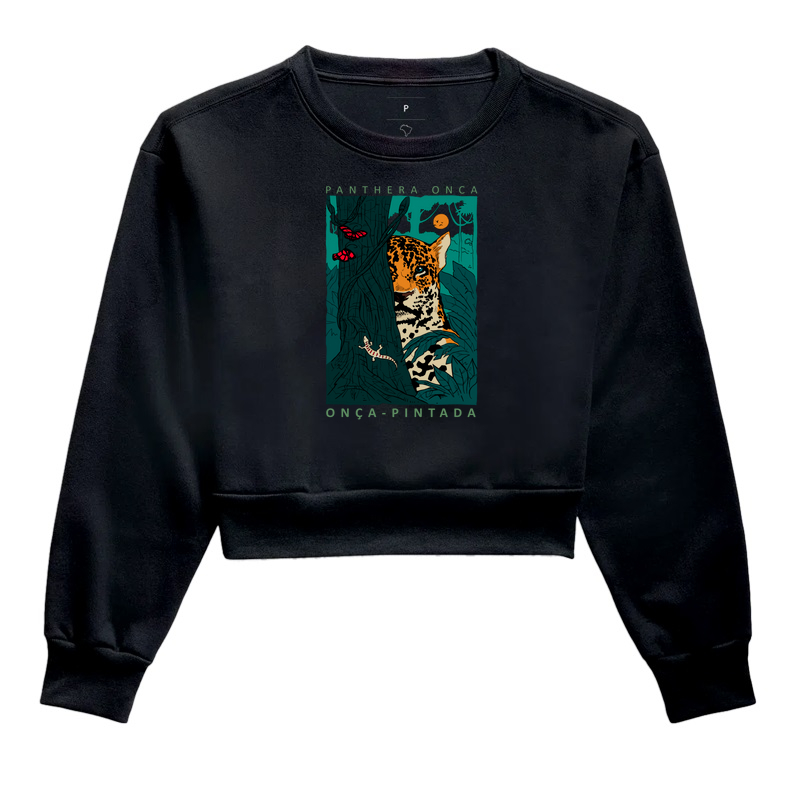 Moletom Cropped Onça-pintada