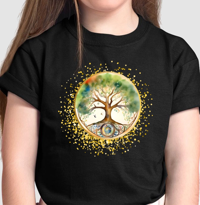 Camisa Infantil - Árvore da Vida em Aquarela