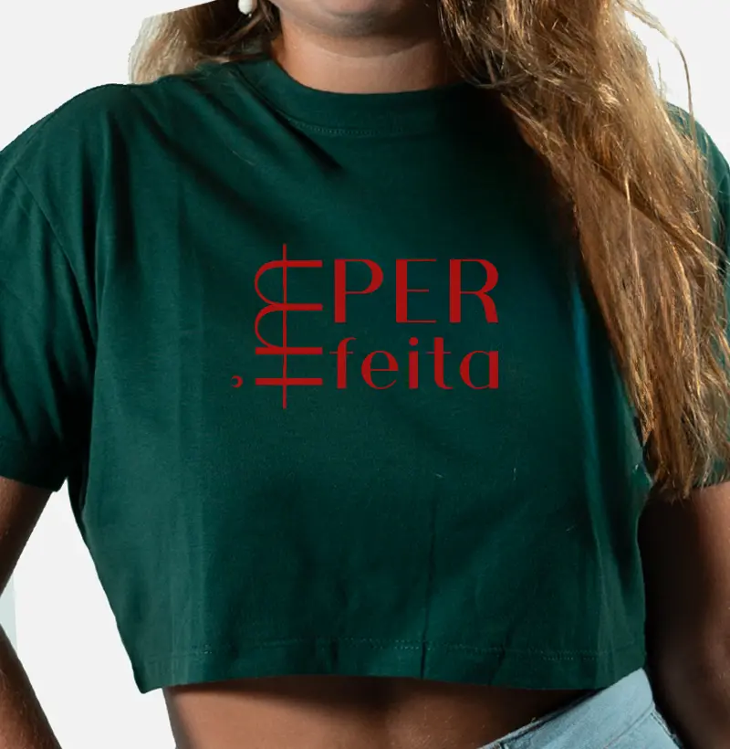 Cropped IMperfeita estampa vermelha