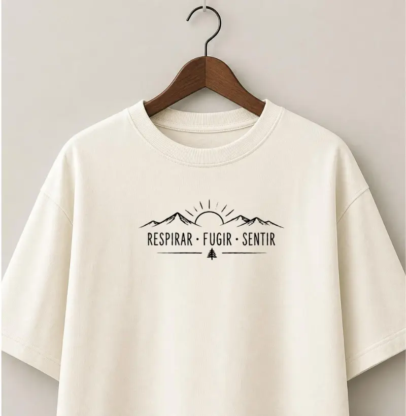 Camiseta Oversized |Unissex | Respirar, Fugir, Sentir