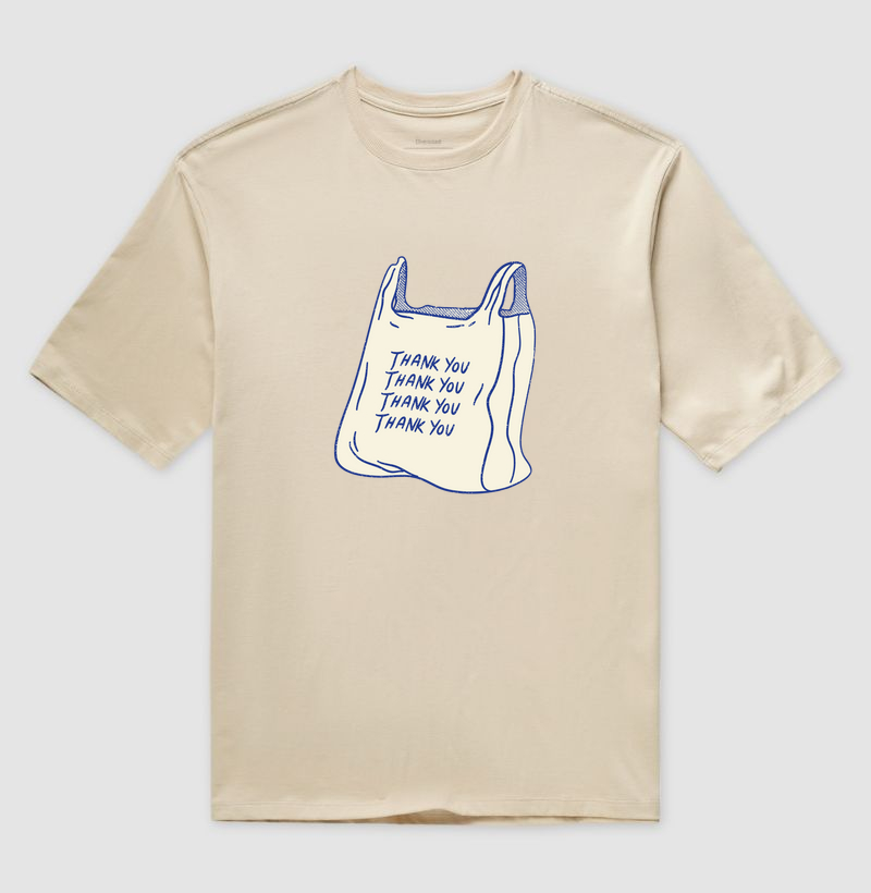 Camiseta Oversized Thank You Blue