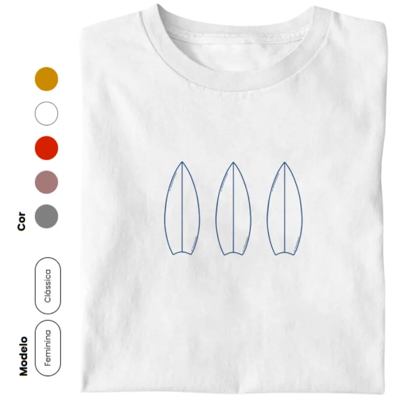 Camiseta 3 PRANCHAS marinho | Camisetas Falam